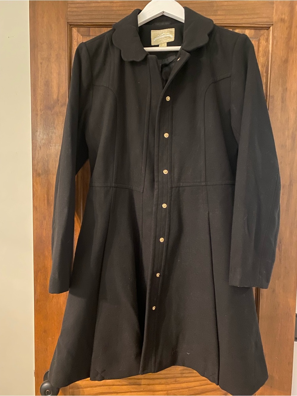 Women's Black Fit-and-Flare Coat Dress